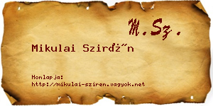 Mikulai Szirén névjegykártya